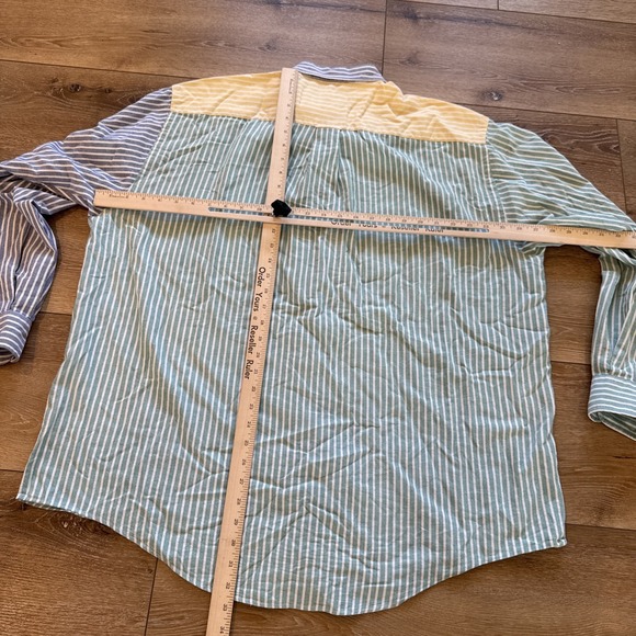 Vintage Nautica‎ Shirt Mens XL Colorblock Preppy Button Down 90s Plaid Striped - Picture 4 of 7